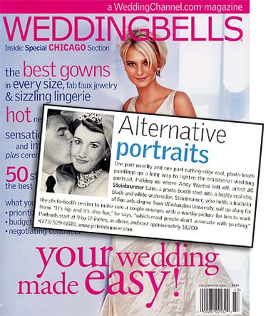 Article on JC Steinbrunner's portraits in Wedding Bells magazine